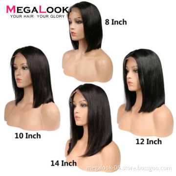 Natural Black 13X4 Lace Wig Virgin Human Hair Short Bob Hair Wigs Natural For Black Women